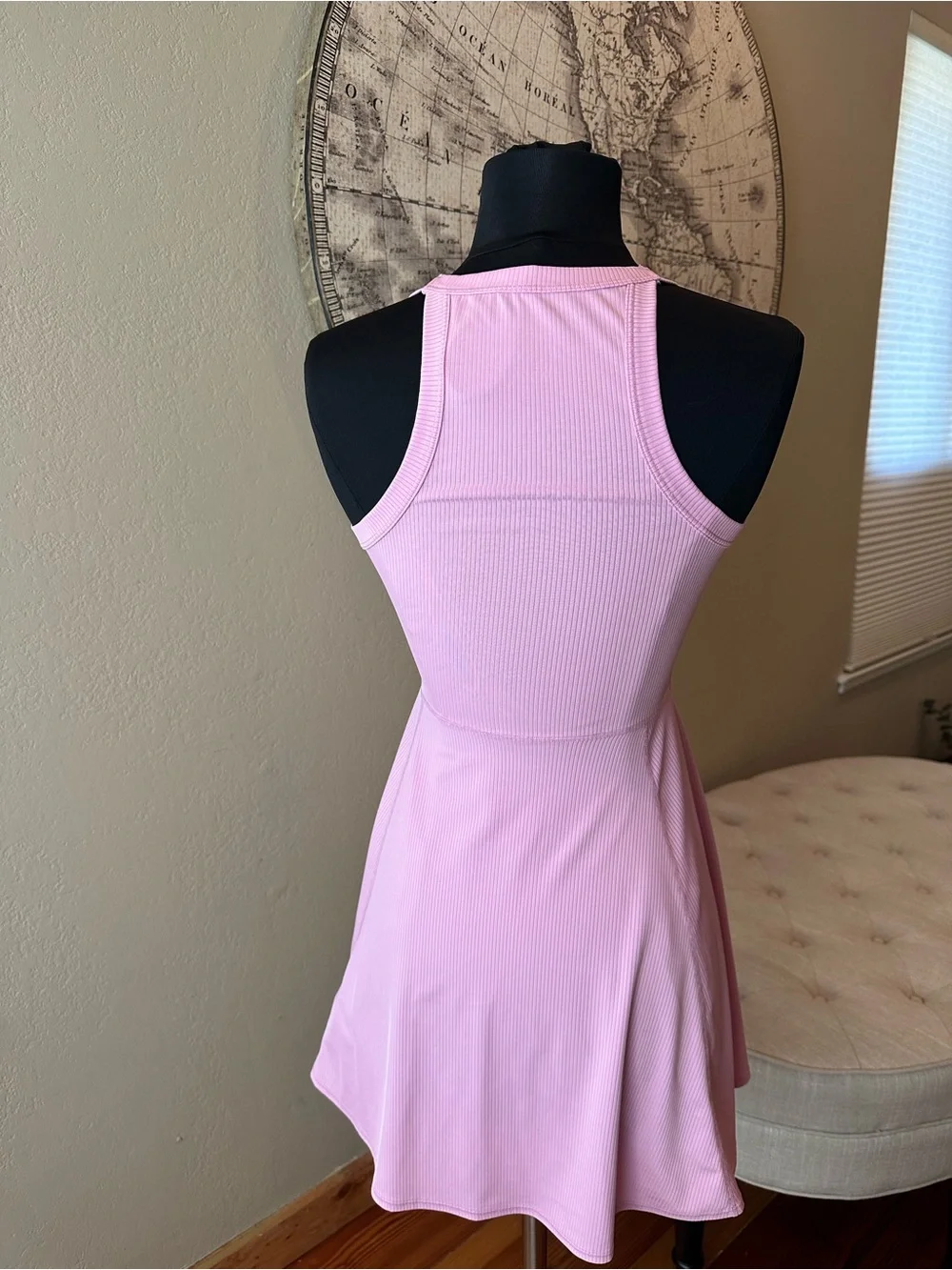 Nike Women's Pink Ribbed Tennis Dress